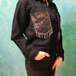 geaca de blugi cu paiete