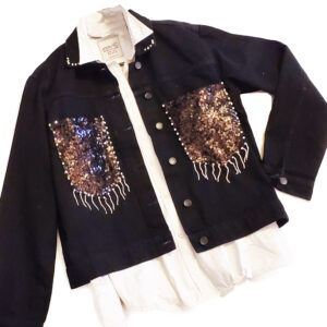 geaca de blugi cu paiete