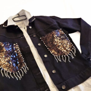 geaca de blugi cu paiete