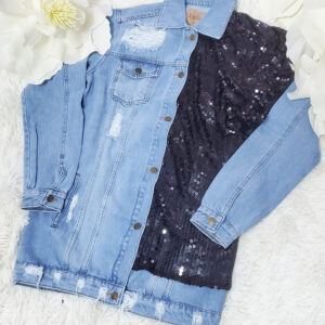 geaca de blugi cu paiete