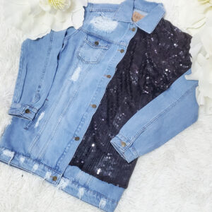 geaca de blugi cu paiete