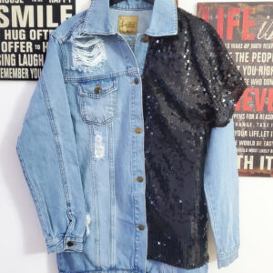 geaca de blugi cu paiete