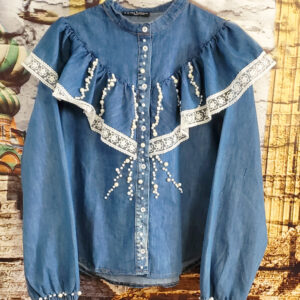 camasa de blugi cu perle