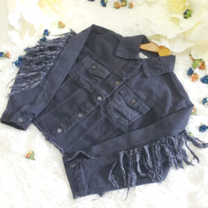 geaca de blugi cu franjuri