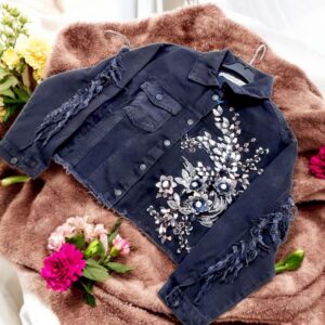 geaca de blugi cu dantela