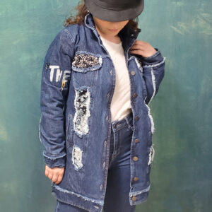 geaca de blugi cu paiete