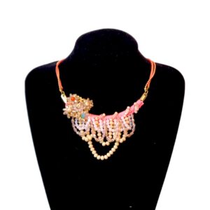 colier din cristale roz