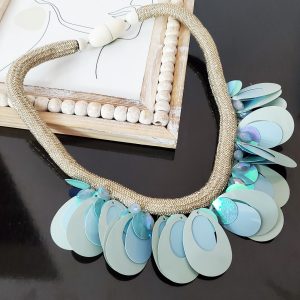 Colier statement din paiete Hermione Blue