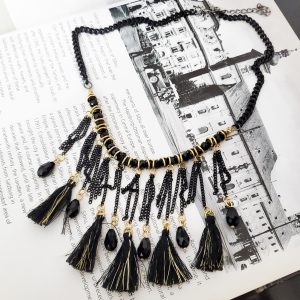 Colier Jungle cu ciucuri si lanturi