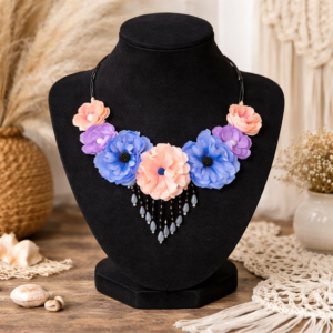 Colier cu flori si perle Summer 4