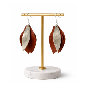 Cercei din piele naturala Earth