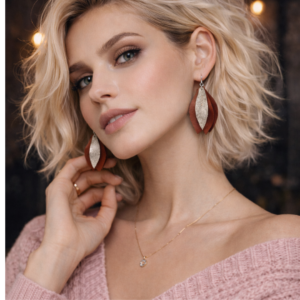 Cercei din piele naturala Earth 2