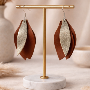 Cercei din piele naturala Earth 3